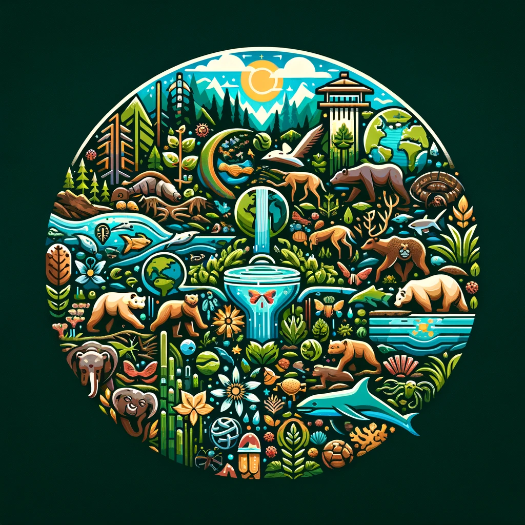 biodiversity, wildlife protection, marine ecosystems revival, freshwater ecosystems sustenance, and terrestrial ecosystems care.